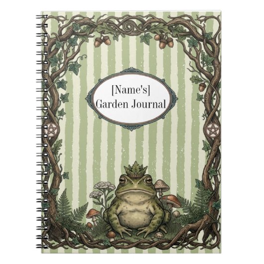 Oude Frog King Botanisch Dagboek Notitieboek (Voorkant)