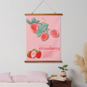 Oude Fruit Aardbei Botanische Aardbei Hangend Wandkleed