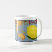 Oude Fruitkrat Label Kunst Pacific Citroen Sinaasa Koffiemok (Voorkant rechts)