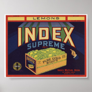oude fruitkratenetiketten poster