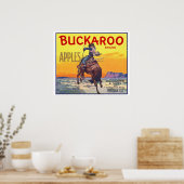 Oude Fruitkratsetiket Kunst, Buckaroo Appels Poster (Keuken)