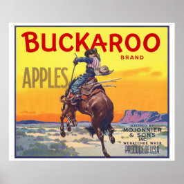 Oude Fruitkratsetiket Kunst, Buckaroo Appels Poster