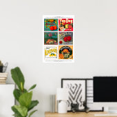 Oude fruitreclame-etiketten poster (Thuiskantoor)