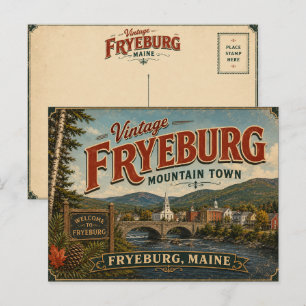 Oude Fryeburg Maine Bergstad Ansichtkaart Briefkaart