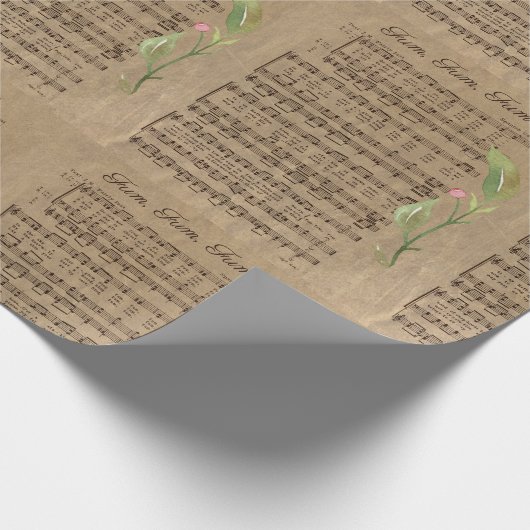 Oude Fum Fum Fum kerstliedtekst afdruk Cadeaupapier (Hoek)