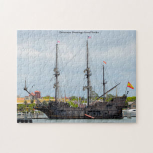 Oude Galleon Ship Florida. Jigzaag Puzzle Legpuzzel