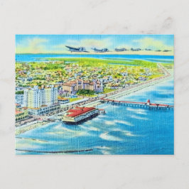 Oude Galveston luchtfoto ansichtkaart Briefkaart