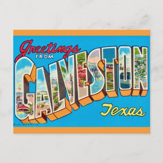 Oude Galveston Texas ansichtkaart Briefkaart (Voorkant)