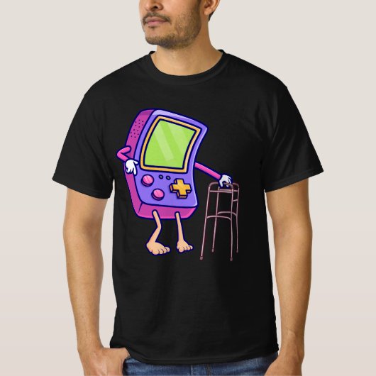 Oude Gamer Retro Mode Videogame Gamepad T-shirt (Voorkant)