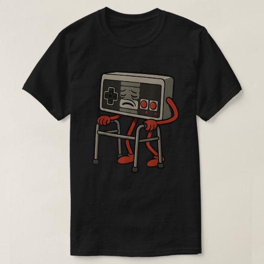 Oude gamer voor altijd | Retro Video Game Controll T-shirt (Design voorkant)