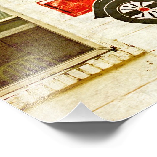 Oude garage foto afdruk (Hoek)