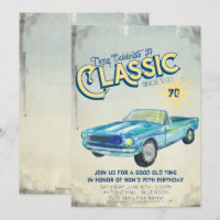 Oude garageposter feestelijke uitnodiging