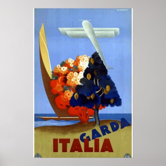 Oude Garda Italië Europa Lucht Reis Poster (Voorkant)
