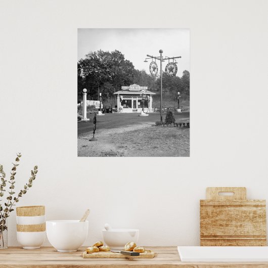 Oude gasinstallatie 1925 poster (Keuken)