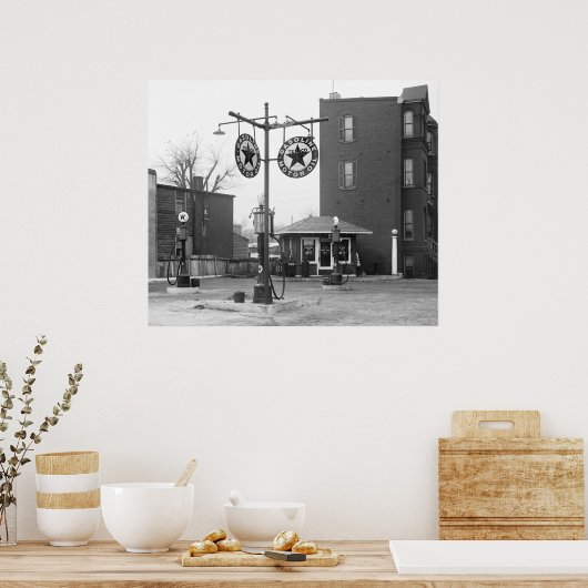 Oude gasinstallatie 1925 poster (Keuken)