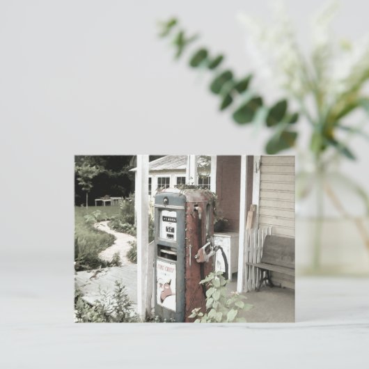 Oude  gaspomp briefkaart (Staand voorkant)