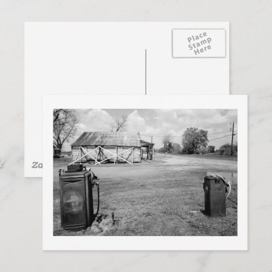 Oude gaspompen briefkaart (Voorkant / Achterkant)