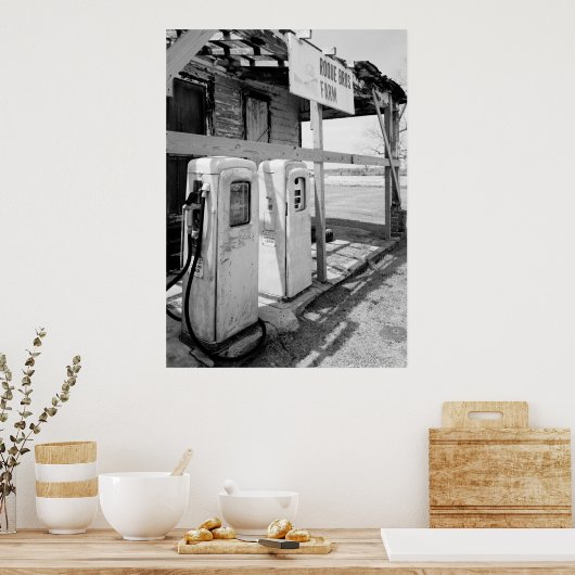 Oude gaspompen poster (Keuken)