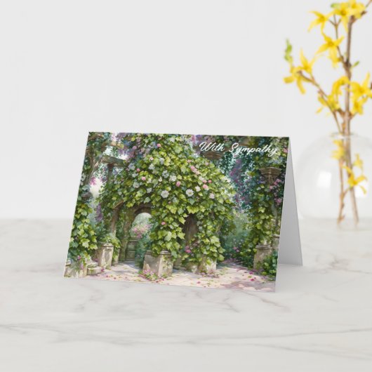 Oude Gazebo en Bloemen Bloemen Bloemen Kunst Sympa Kaart (Gele Bloem)