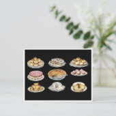 Oude gebakken lekkernijen cakes taarten biscuits briefkaart (Staand voorkant)