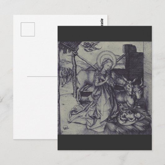 Oude Geboorte scène van Jezus Christus Briefkaart (Voorkant / Achterkant)