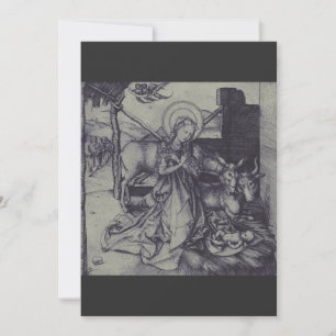 Oude Geboorte scène van Jezus Christus Feestdagenkaart