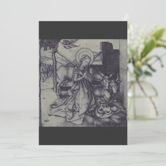 Oude Geboorte scène van Jezus Christus Kaart (Staand voorkant)