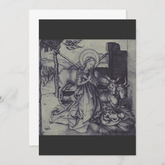 Oude Geboorte scène van Jezus Christus Kaart (Voorkant / Achterkant)