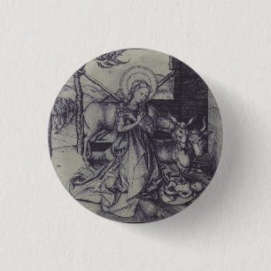 Oude Geboorte scène van Jezus Christus Ronde Button 3,2 Cm