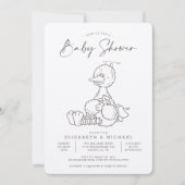 Oude Geboortekaart Baby Shower Uitnodiging voor Bi (Voorkant)