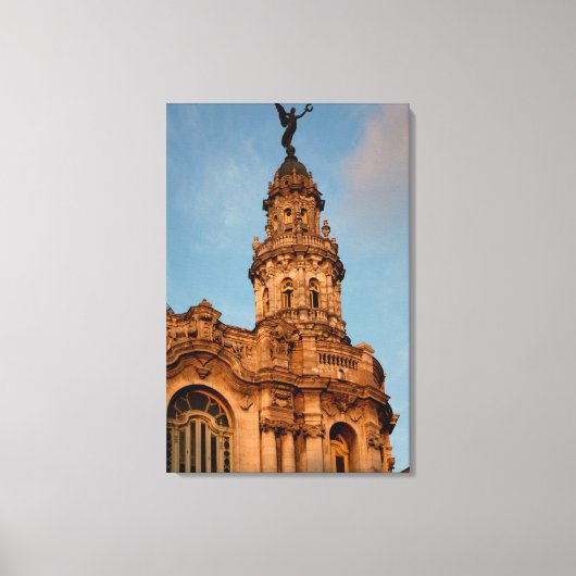Oude gebouw Spits, Havana, Cuba Canvas Afdruk (Voorkant)