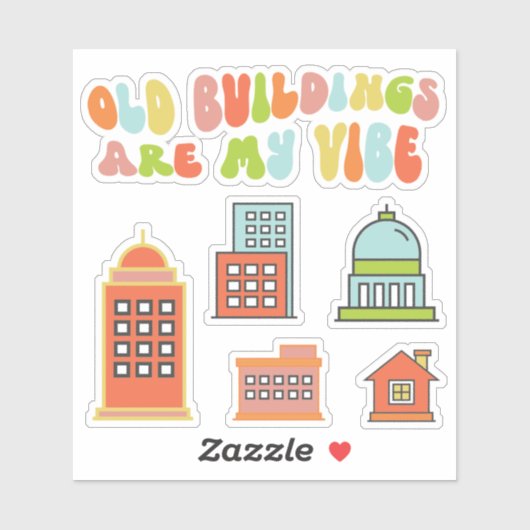 Oude gebouwen zijn mijn vibe, historisch behoud sticker (Vel)