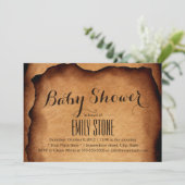 , oude, gebrande babyschoeisel voor papieren baby' kaart (Staand voorkant)