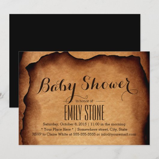 , oude, gebrande babyschoeisel voor papieren baby' kaart (Voorkant / Achterkant)