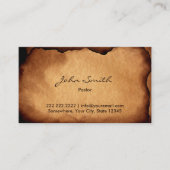  oude gebrande papierpasta visitekaartje (Voorkant)