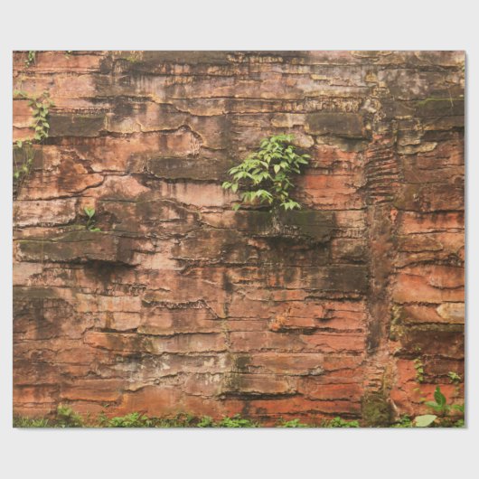 Oude gebroken muur cadeaupapier (Vlak)