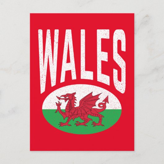 Oude Gedecoreerde Wales Cymraeg Cymru Trots Welshe Briefkaart (Voorkant)