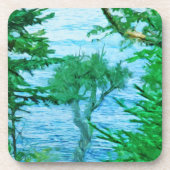 Oude gedistilleerde boom in het Abstract Drankjes Onderzetter (Voorkant)