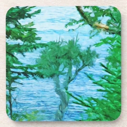 Oude gedistilleerde boom in het Abstract Drankjes Onderzetter (Voorkant)