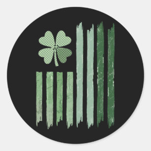 Oude gedistroyeerde shamrock vlagontwerp St Patric Ronde Sticker