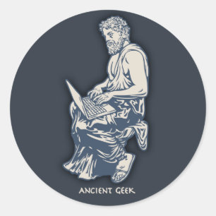 Oude Geek Ronde Sticker