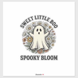 Oude Geest Bloemig Schattig Halloween Boe Boeket_1 Sticker