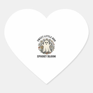 Oude Geest Bloemige Schattige Halloween Boe Boeket Hart Sticker