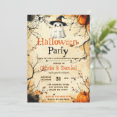 Oude Geest Halloween Feest Uitnodiging (Staand voorkant)