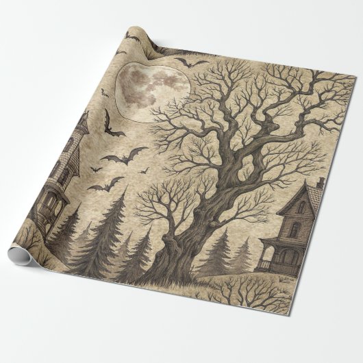 Oude Geest Huis & Vollemaan Cadeaupapier (Uitgerold)