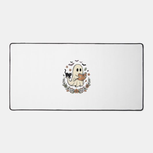 Oude Geest Kat Halloween Bloem Vector Ontwerp_1 Bureaumat (Voorkant)