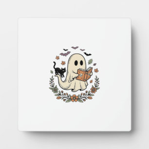 Oude Geest Kat Halloween Bloem Vector Ontwerp_1 Fotoplaat