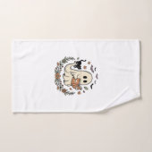 Oude Geest Kat Halloween Bloem Vector Ontwerp_1 Handdoek (Handdoek)