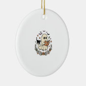 Oude Geest Kat Halloween Bloem Vector Ontwerp_1 Keramisch Ornament (Rechts)