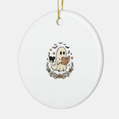 Oude Geest Kat Halloween Bloem Vector Ontwerp_1 Keramisch Ornament (Links)